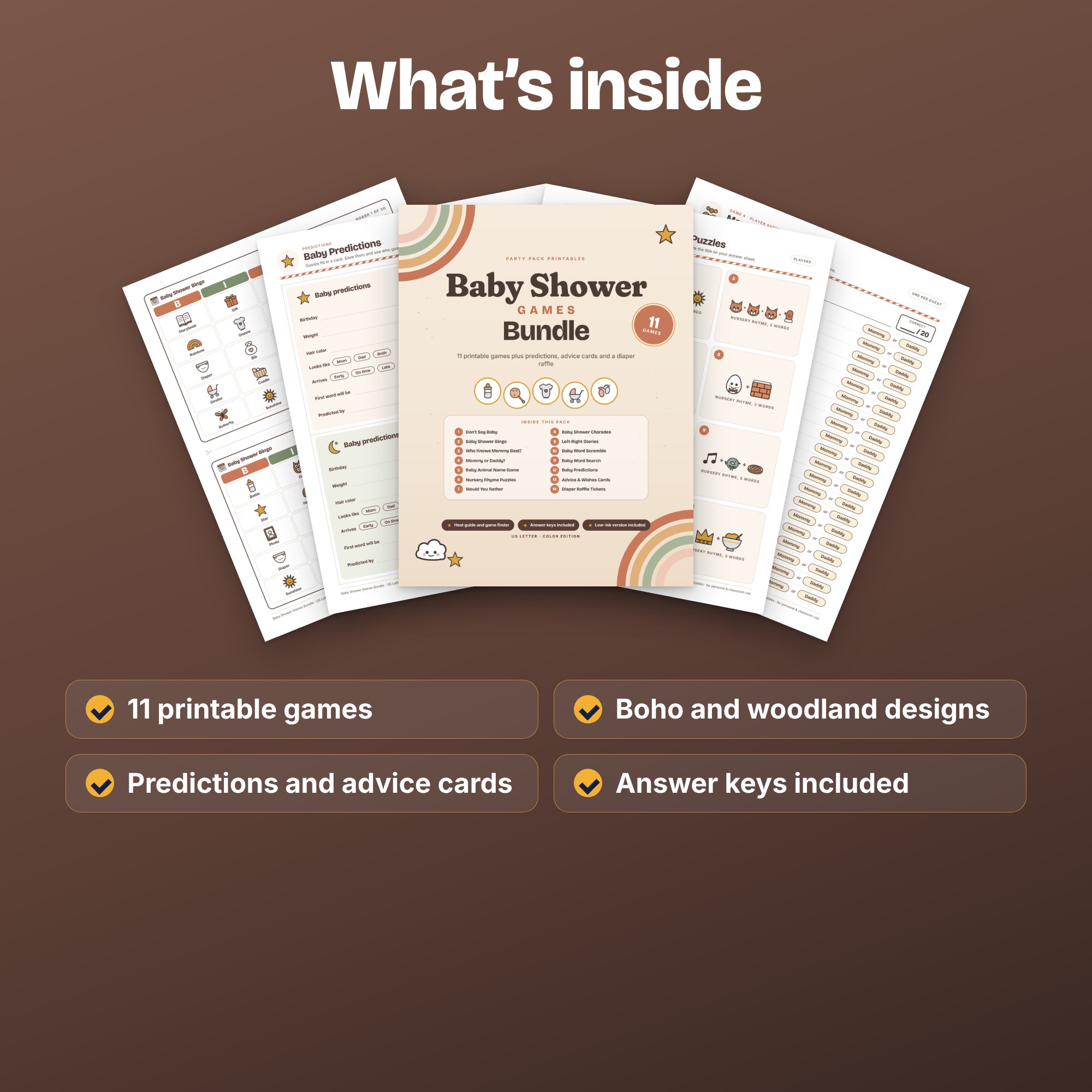 Baby Shower Games Bundle, preview 3 of 4 (opens full size)
