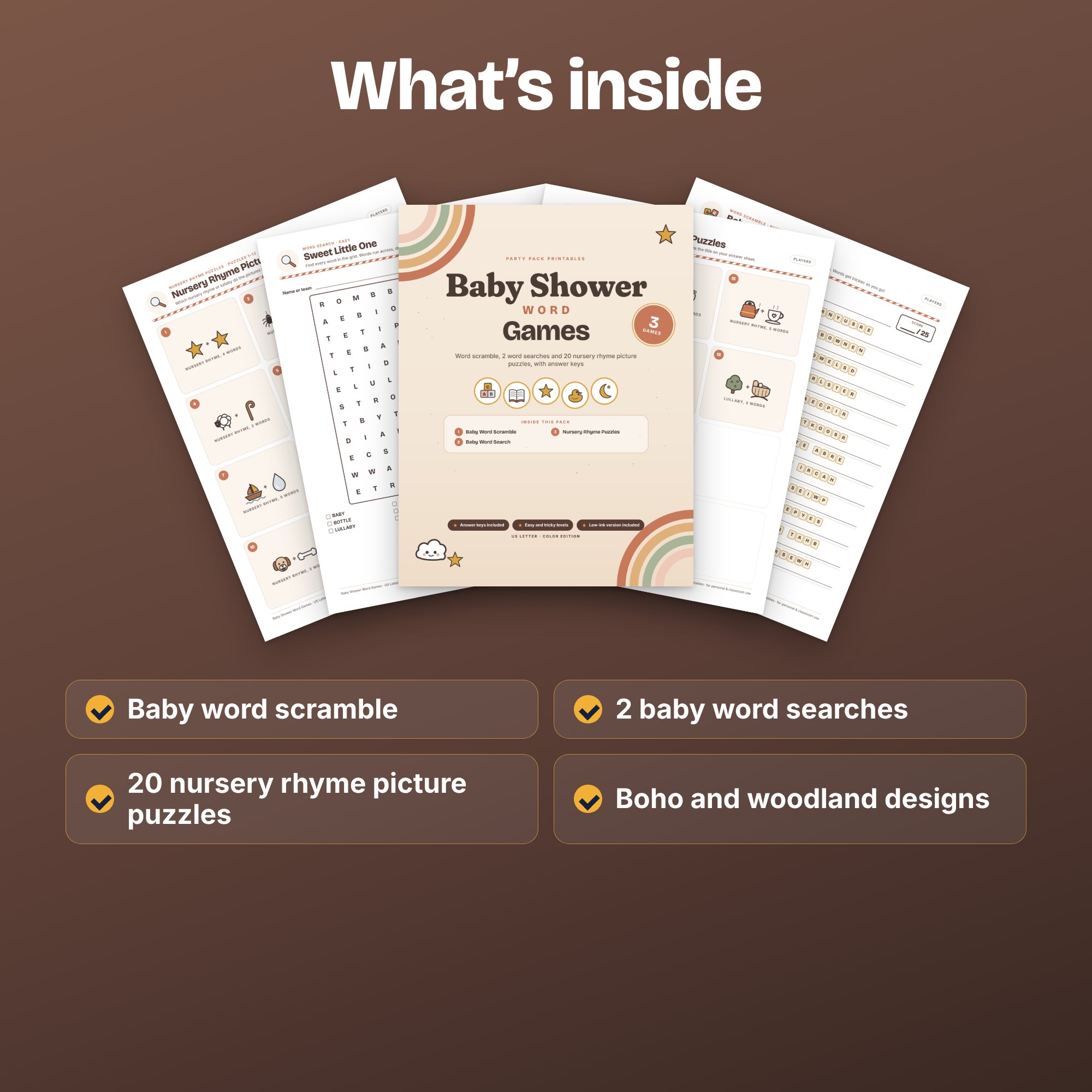 Baby Shower Word Games, preview 3 of 4 (opens full size)