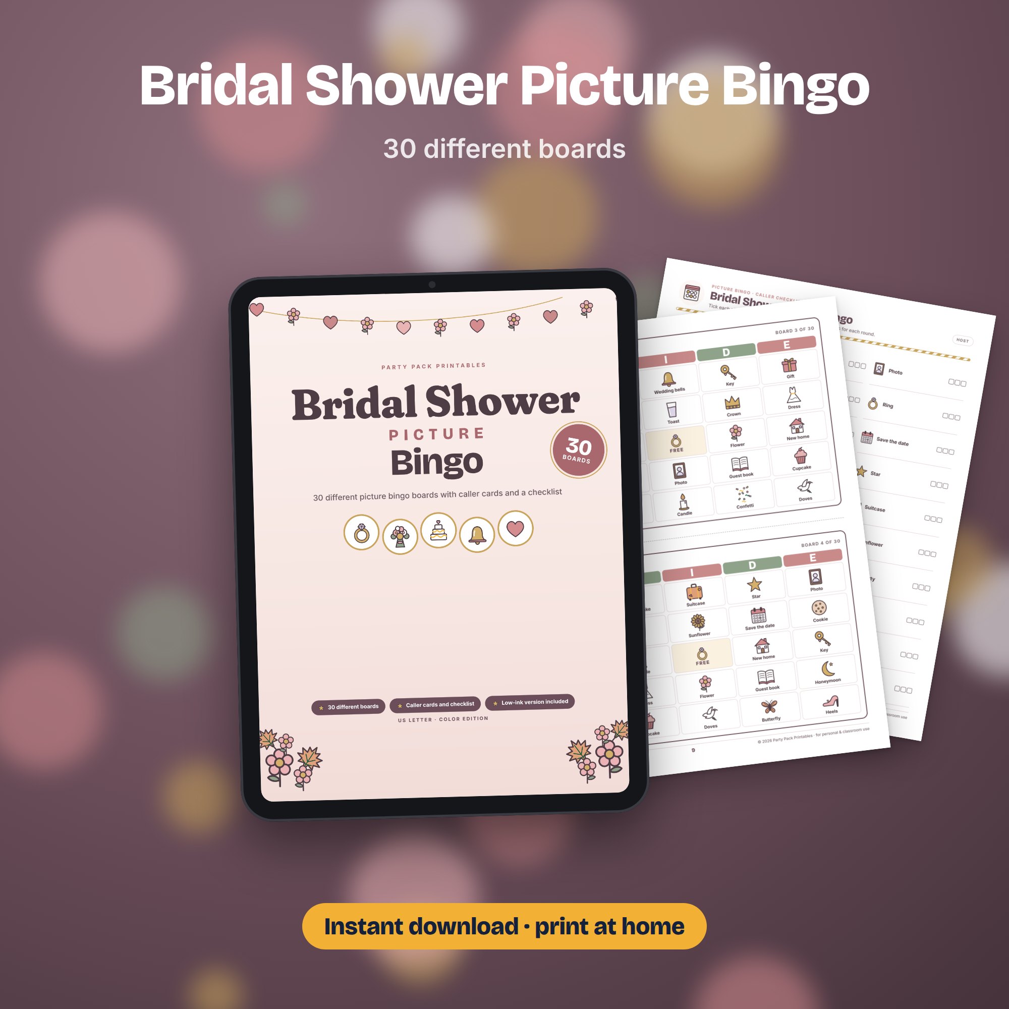 Bridal Shower Picture Bingo, preview 4 of 4 (opens full size)