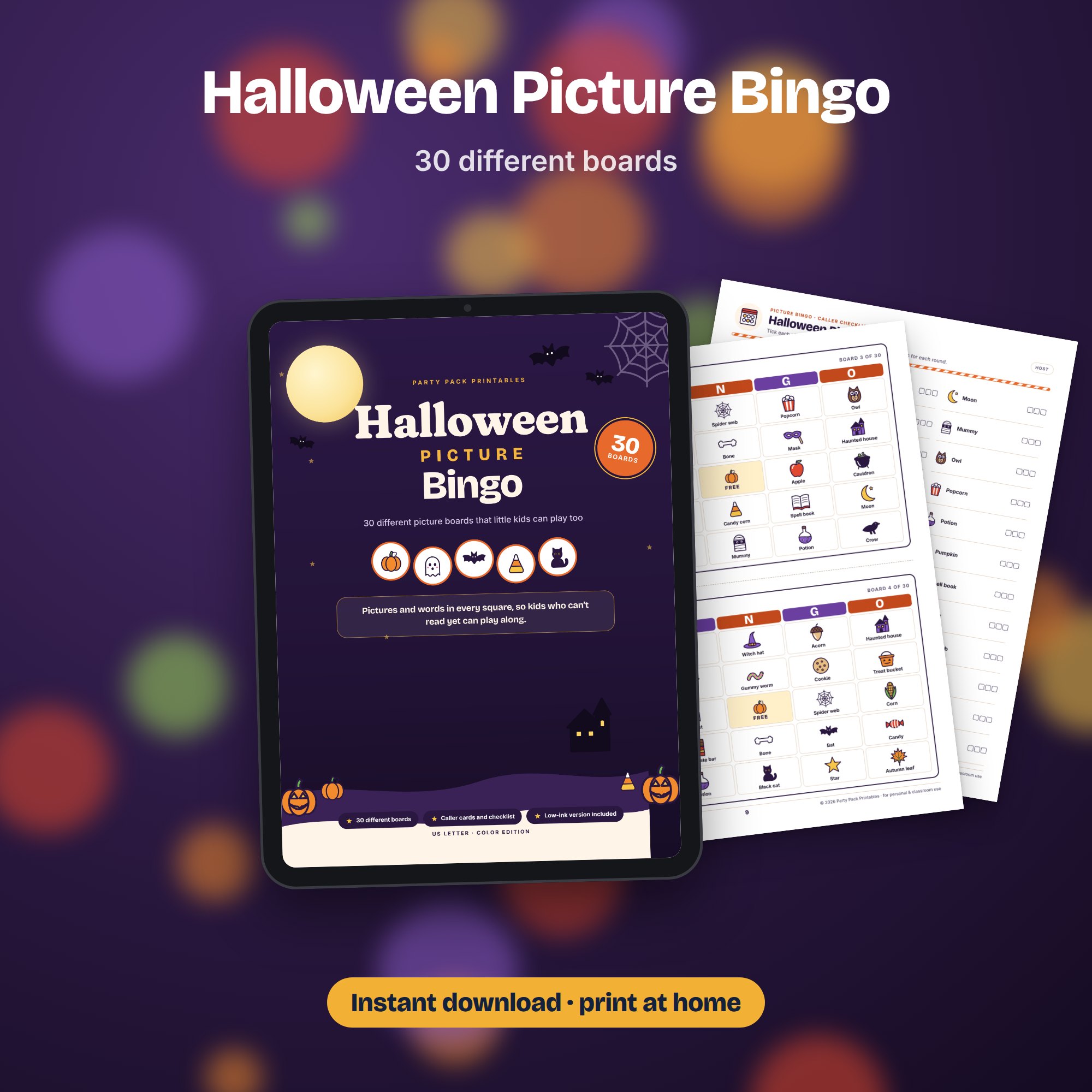 Halloween Picture Bingo, preview 4 of 4 (opens full size)