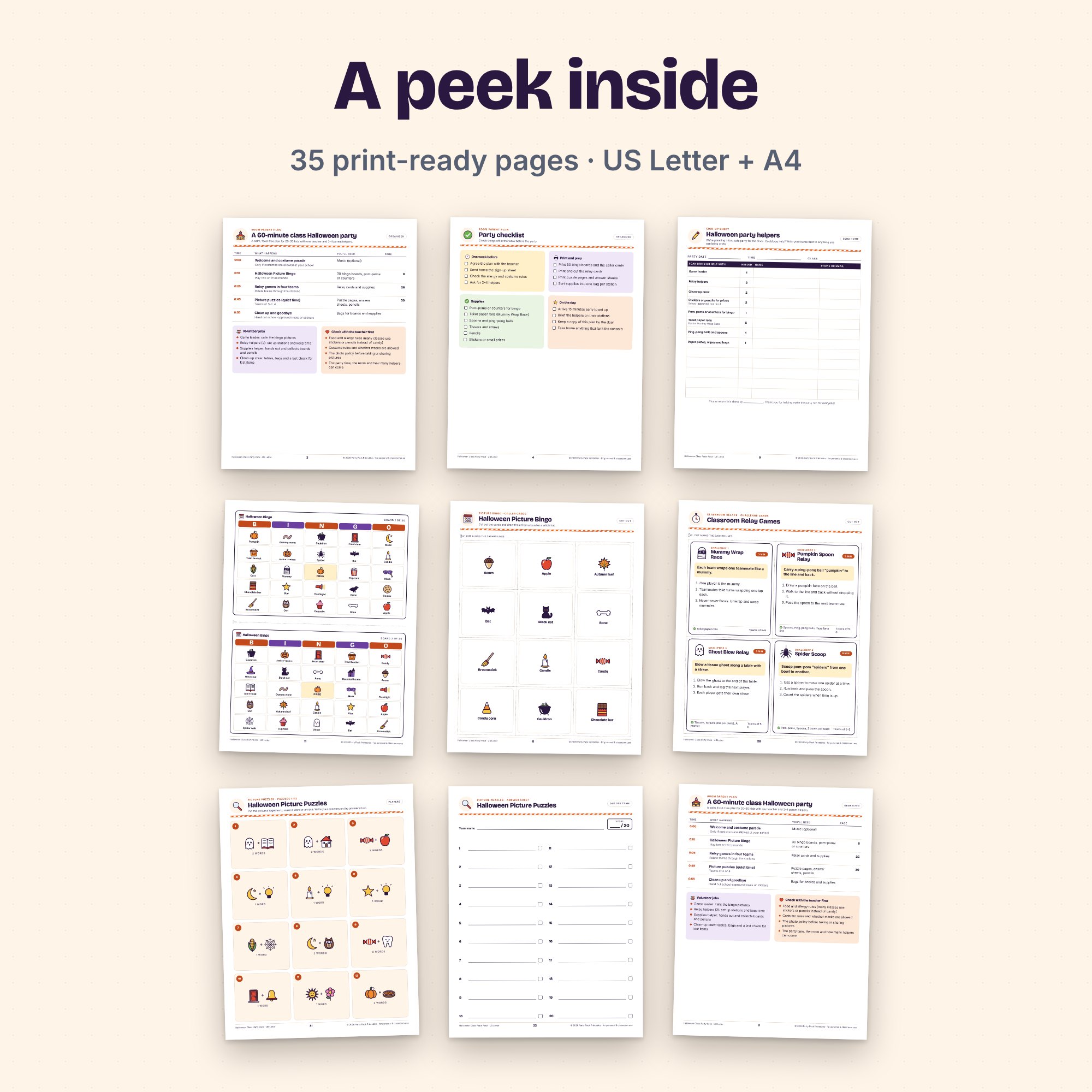 Halloween Class Party Pack, preview 3 of 4 (opens full size)