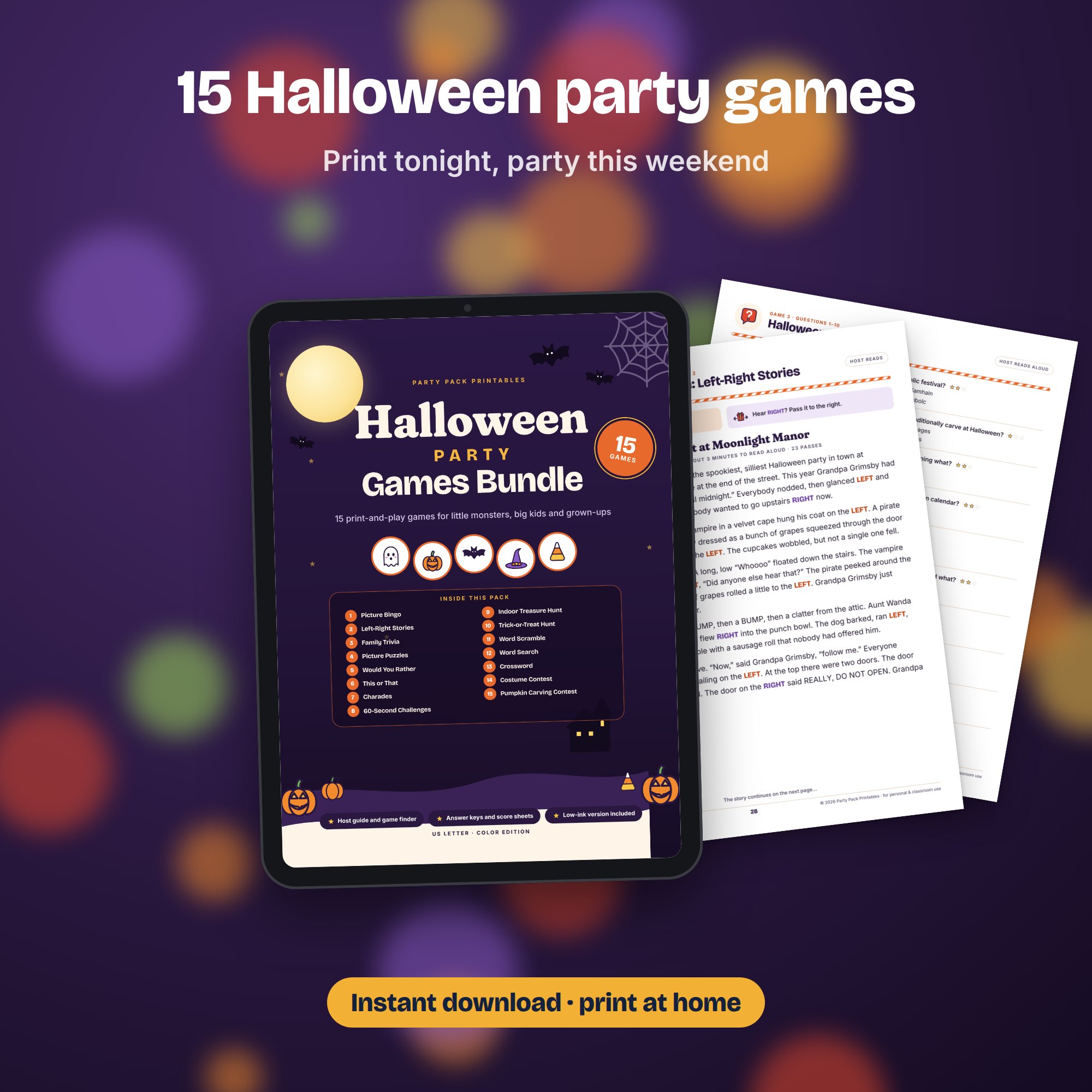 Halloween Party Games Bundle, preview 4 of 4 (opens full size)